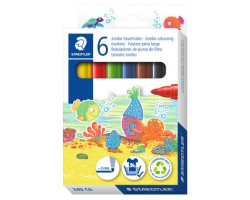 ESTUCHE DE CARTÓN 6 ROTULADORES GRUESOS NORIS 340 COLORES SURTIDOS STAEDTLER 340 C6 (Espera 4 dias)